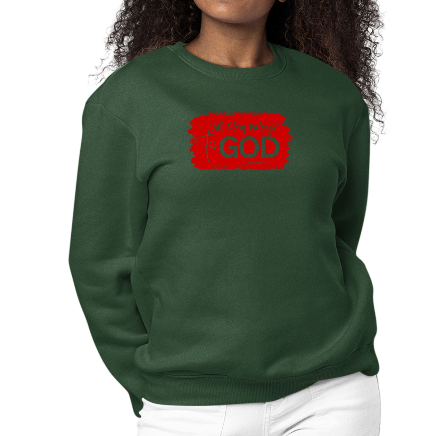 Womens Graphic Sweatshirt All Glory Belongs To God Red - Womens | Sweatshirts