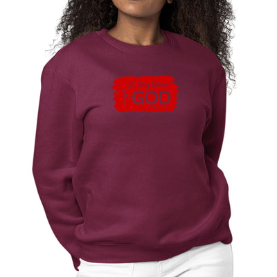 Womens Graphic Sweatshirt All Glory Belongs To God Red - Womens | Sweatshirts
