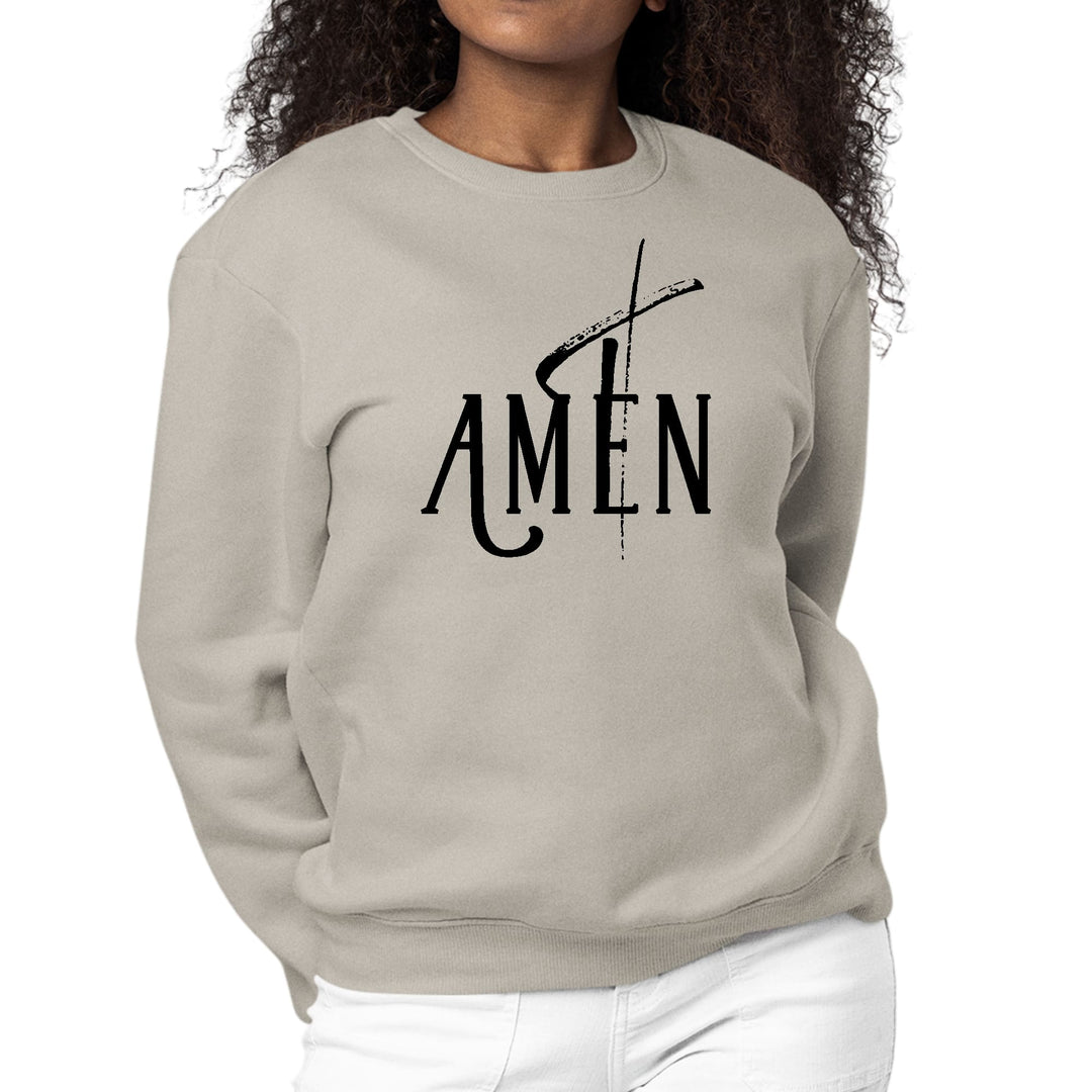 Womens Graphic Sweatshirt Amen Black Print - Womens | Sweatshirts