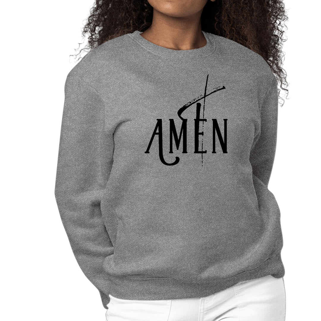 Womens Graphic Sweatshirt Amen Black Print - Womens | Sweatshirts