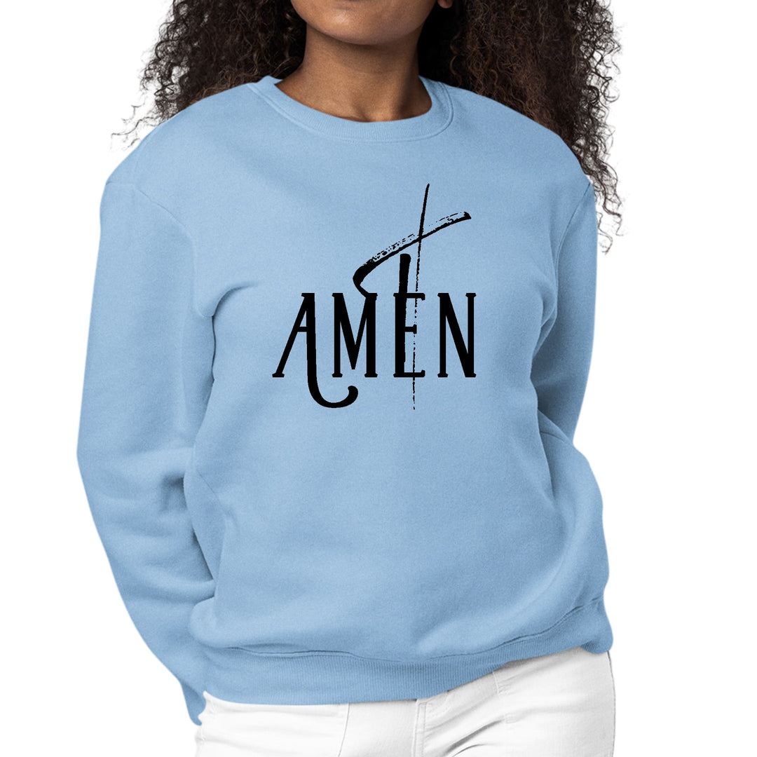 Womens Graphic Sweatshirt Amen Black Print - Womens | Sweatshirts