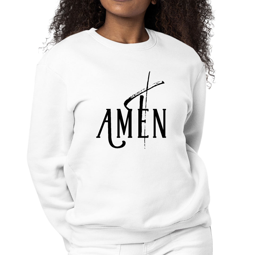 Womens Graphic Sweatshirt Amen Black Print - Womens | Sweatshirts