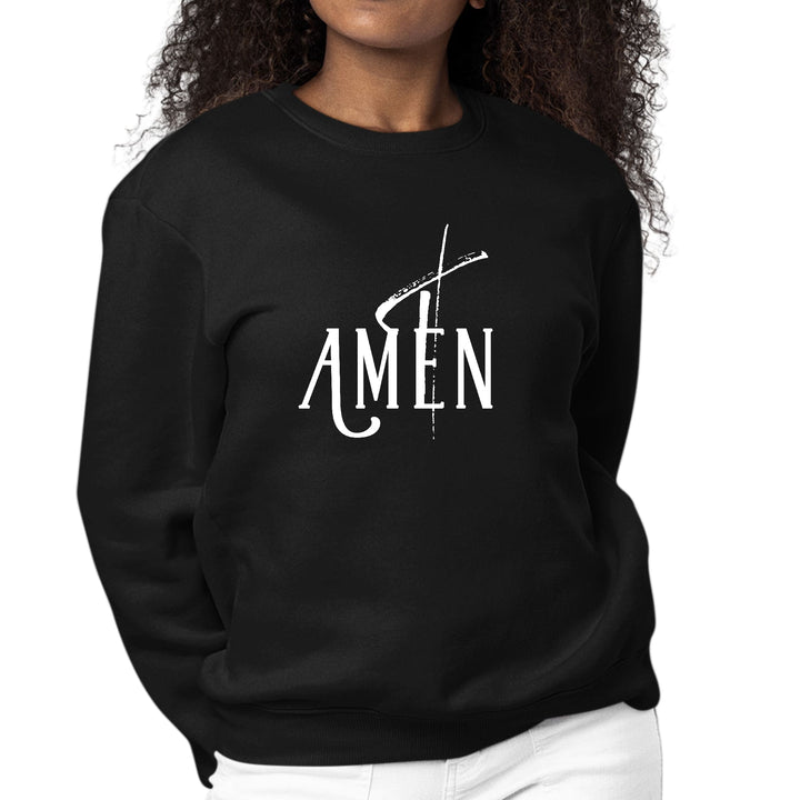 Womens Graphic Sweatshirt Amen White Print - Womens | Sweatshirts