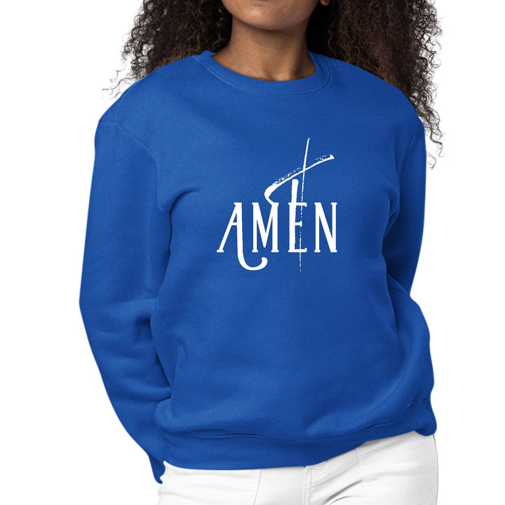 Womens Graphic Sweatshirt Amen White Print - Womens | Sweatshirts