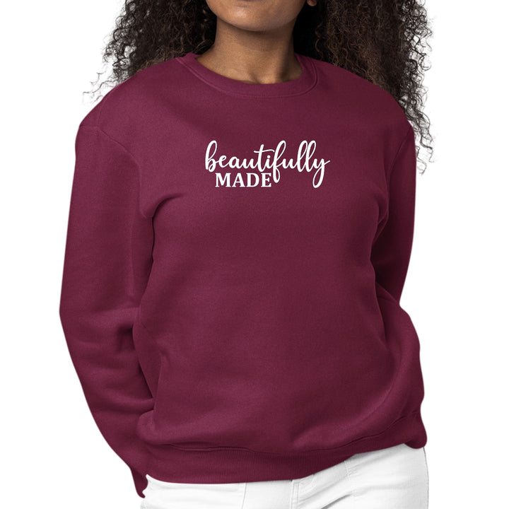 Womens Graphic Sweatshirt Beautifully Made Inspiration Affirmation - Womens