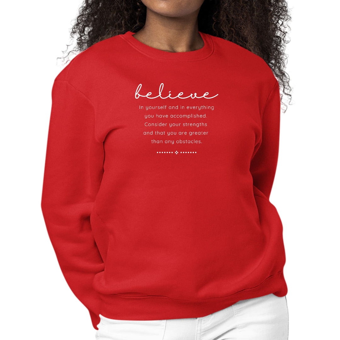 Womens Graphic Sweatshirt Believe in Yourself - Womens | Sweatshirts