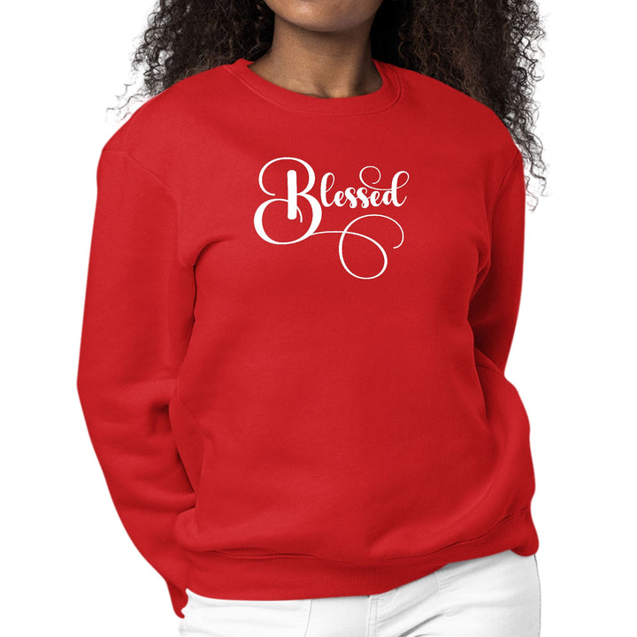 Womens Graphic Sweatshirt Blessed Graphic Illustration - Womens | Sweatshirts