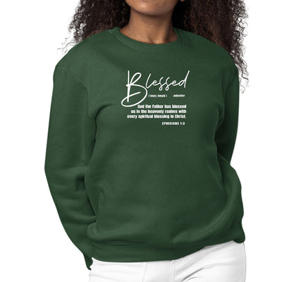 Womens Graphic Sweatshirt Blessed In Christ - Womens | Sweatshirts