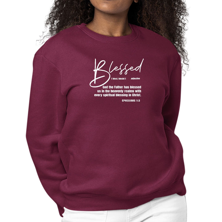 Womens Graphic Sweatshirt Blessed in Christ - Womens | Sweatshirts