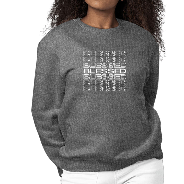 Womens Graphic Sweatshirt Blessed Stacked Print - Womens | Sweatshirts