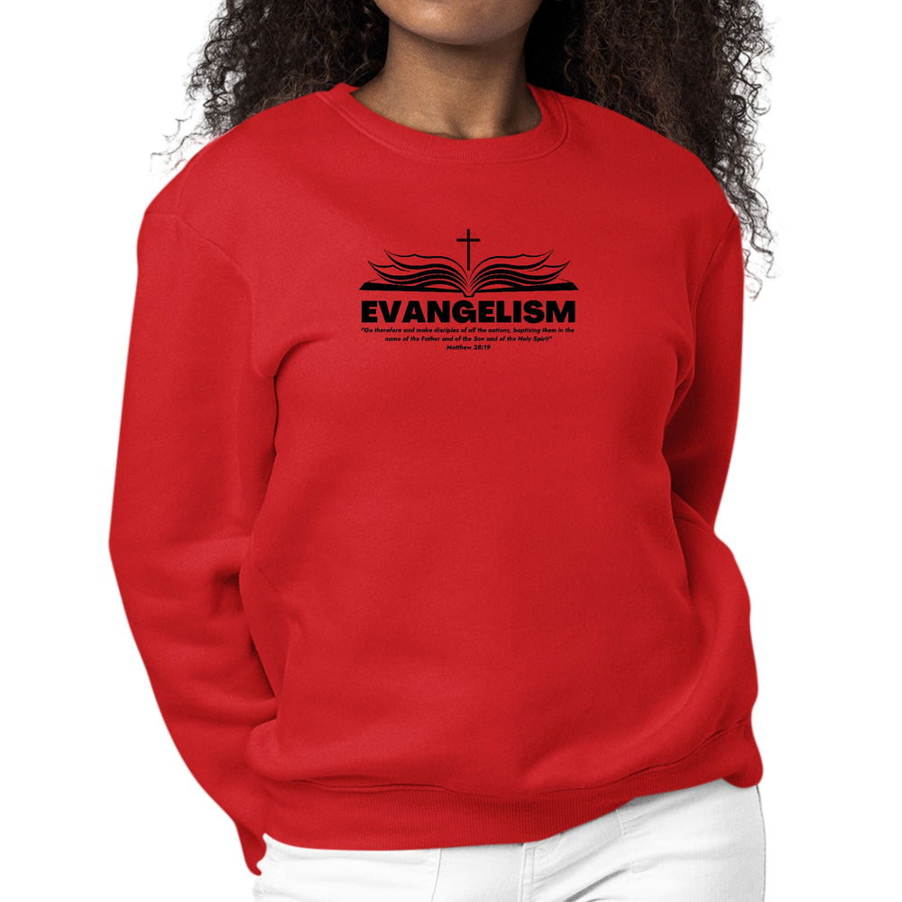 Womens Graphic Sweatshirt Evangelism - Go Therefore and Make Disciples - Womens