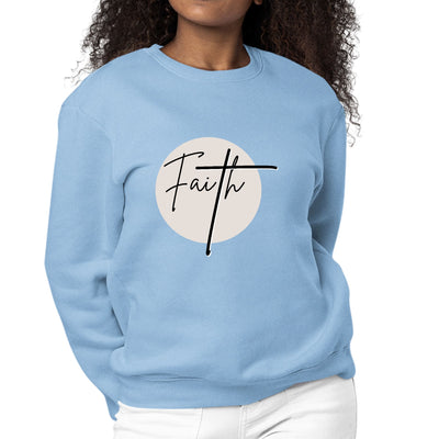 Womens Graphic Sweatshirt Faith - Christian Affirmation - Black - Womens
