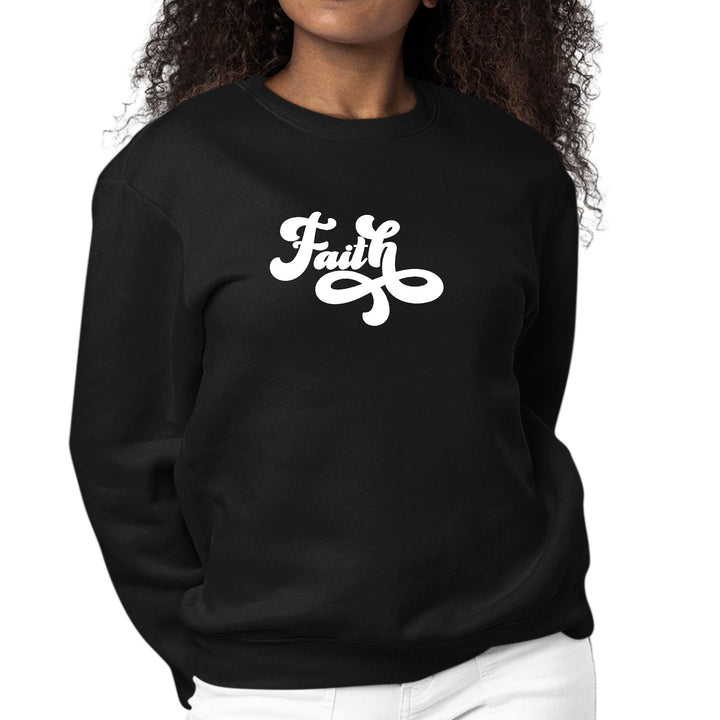 Womens Graphic Sweatshirt Faith Script Illustration - Womens | Sweatshirts