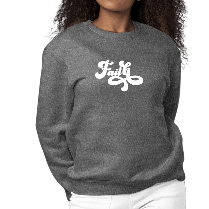 Womens Graphic Sweatshirt Faith Script Illustration - Womens | Sweatshirts