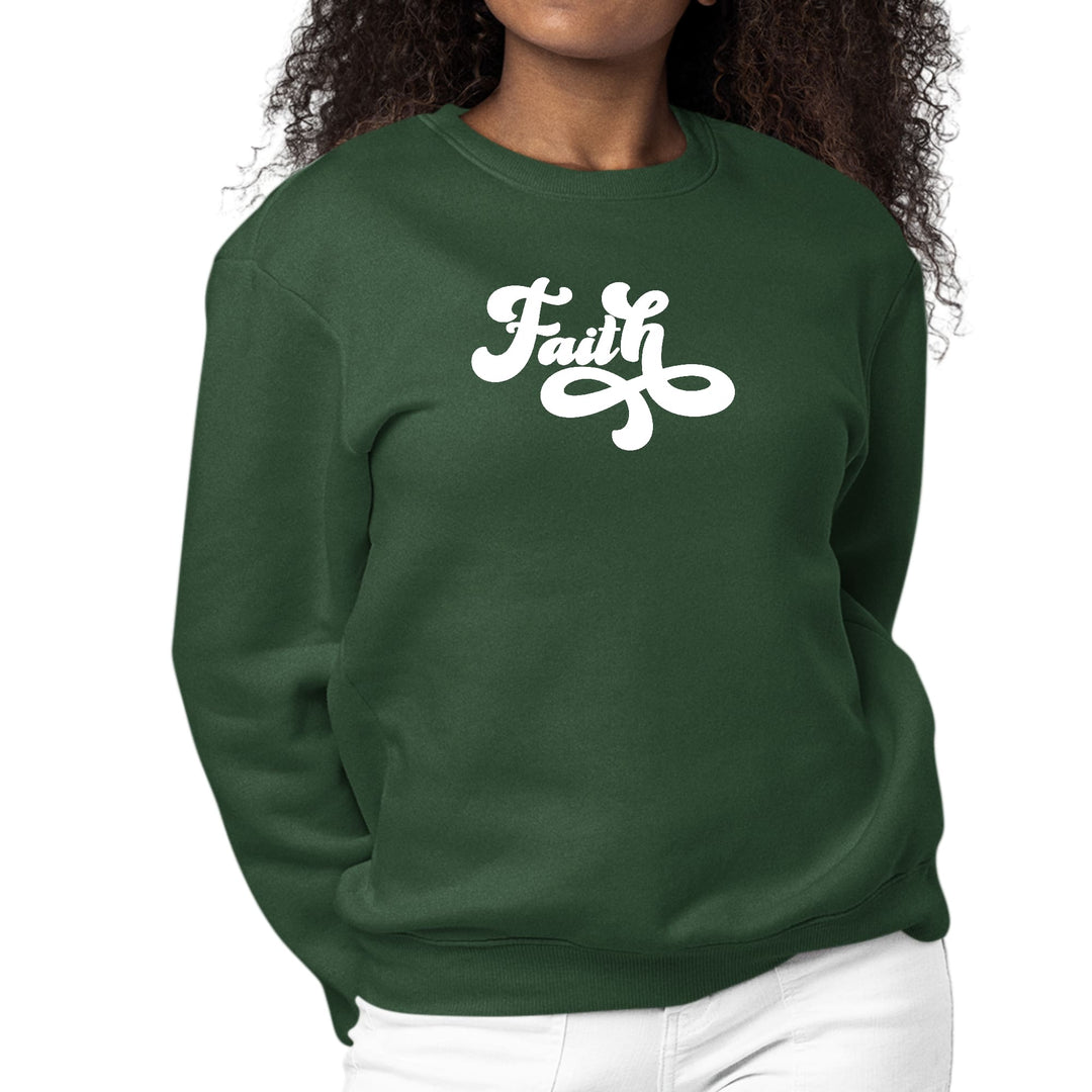 Womens Graphic Sweatshirt Faith Script Illustration - Womens | Sweatshirts