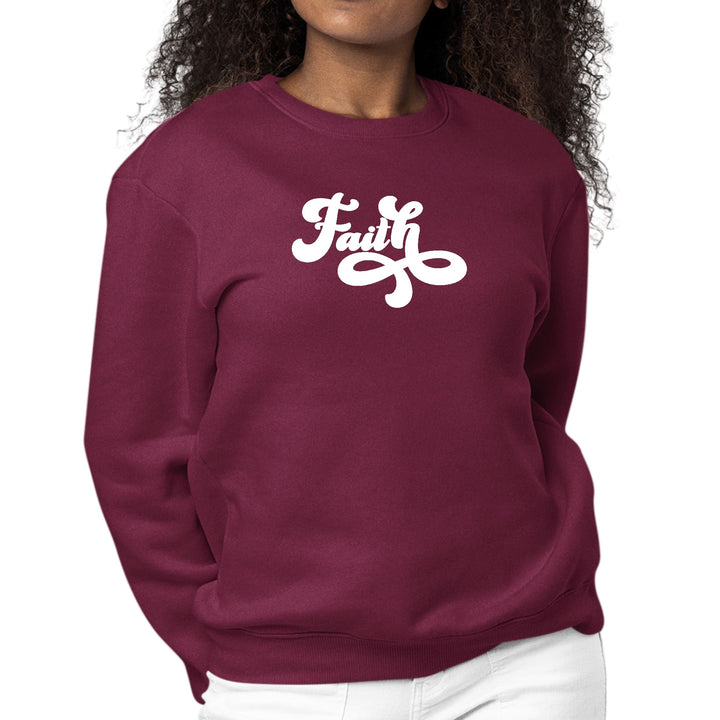 Womens Graphic Sweatshirt Faith Script Illustration - Womens | Sweatshirts