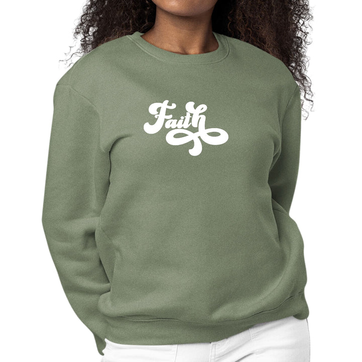 Womens Graphic Sweatshirt Faith Script Illustration - Womens | Sweatshirts