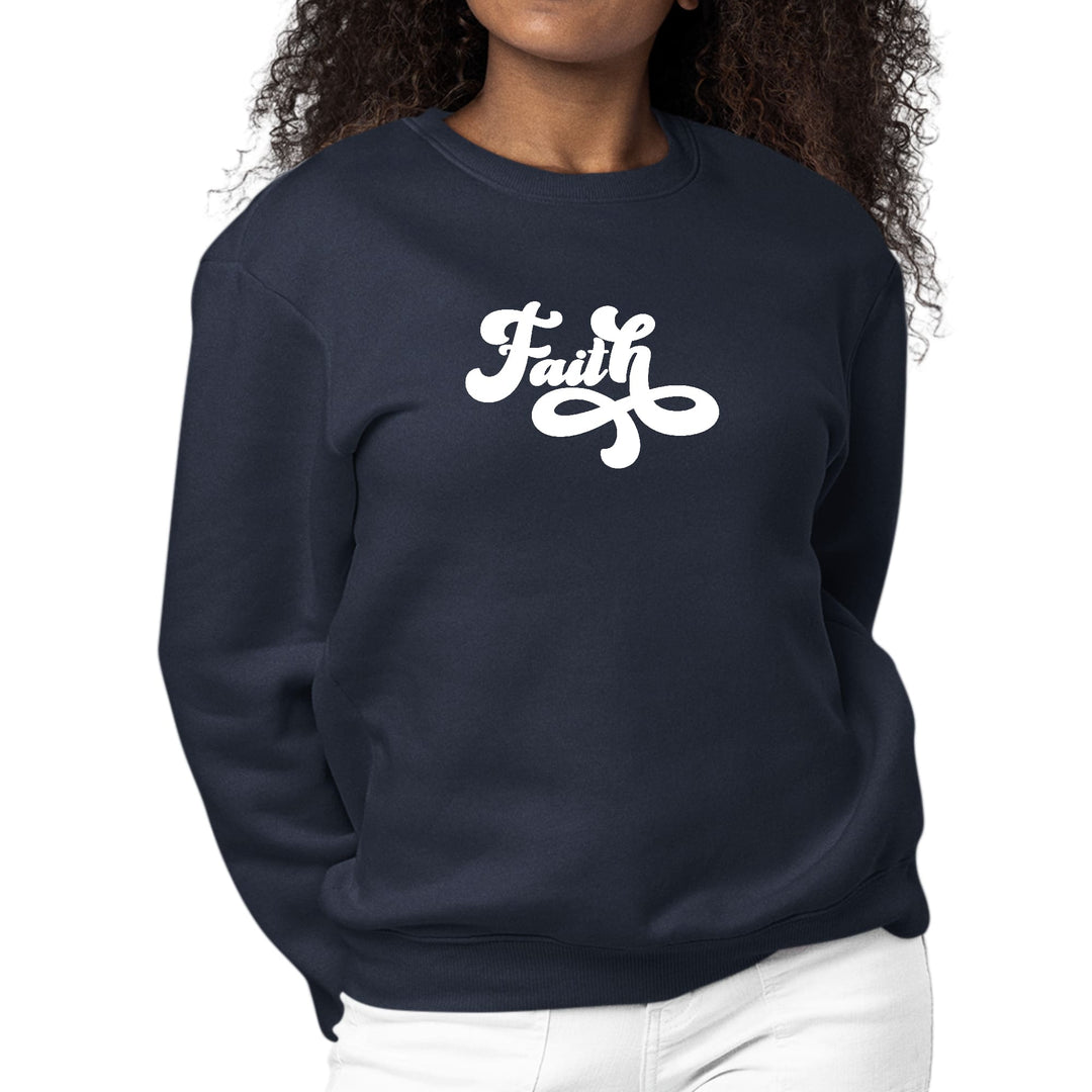 Womens Graphic Sweatshirt Faith Script Illustration - Womens | Sweatshirts