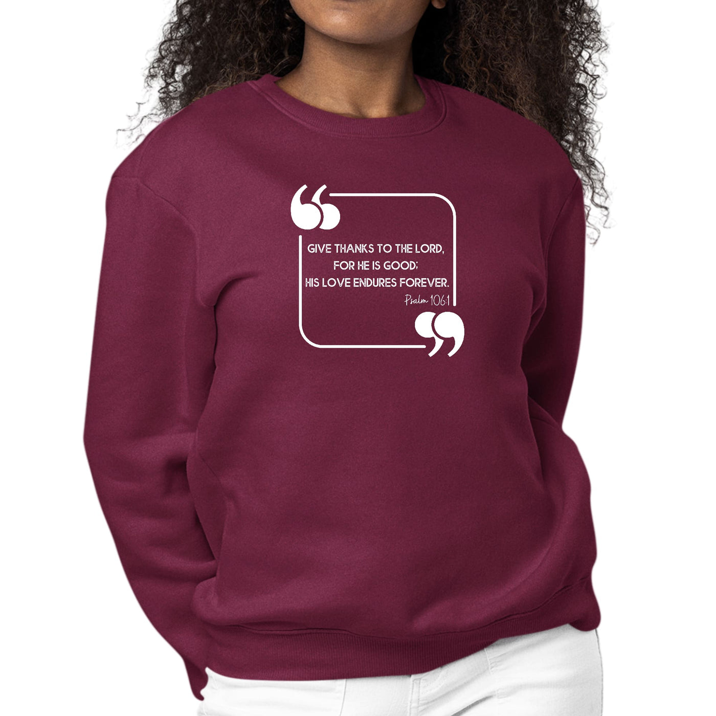 Womens Graphic Sweatshirt Give Thanks To The Lord - Womens | Sweatshirts