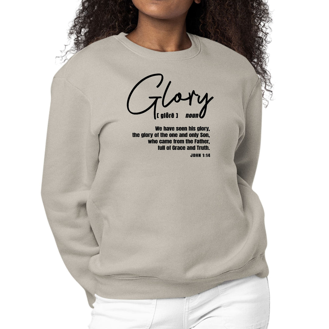 Womens Graphic Sweatshirt Glory - Christian Inspiration - Black - Womens