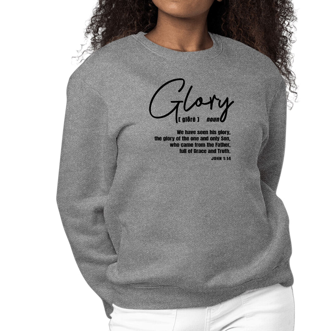 Womens Graphic Sweatshirt Glory - Christian Inspiration - Black - Womens