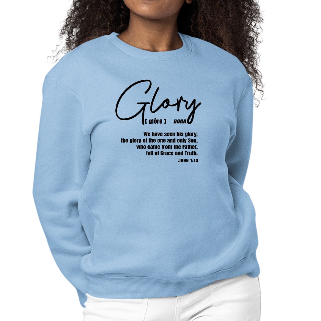 Womens Graphic Sweatshirt Glory - Christian Inspiration - Black - Womens