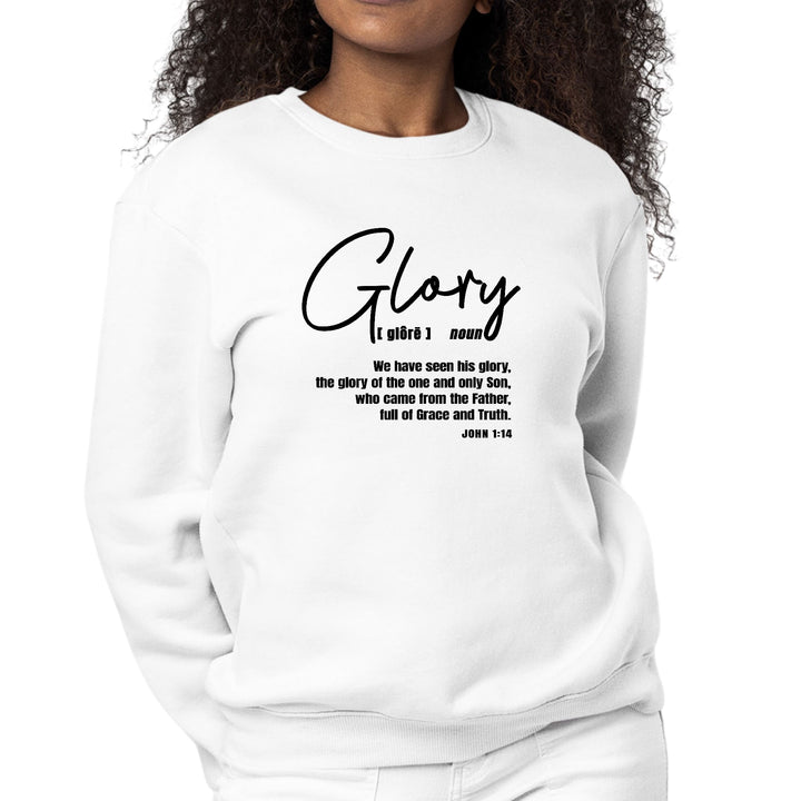 Womens Graphic Sweatshirt Glory - Christian Inspiration - Black - Womens