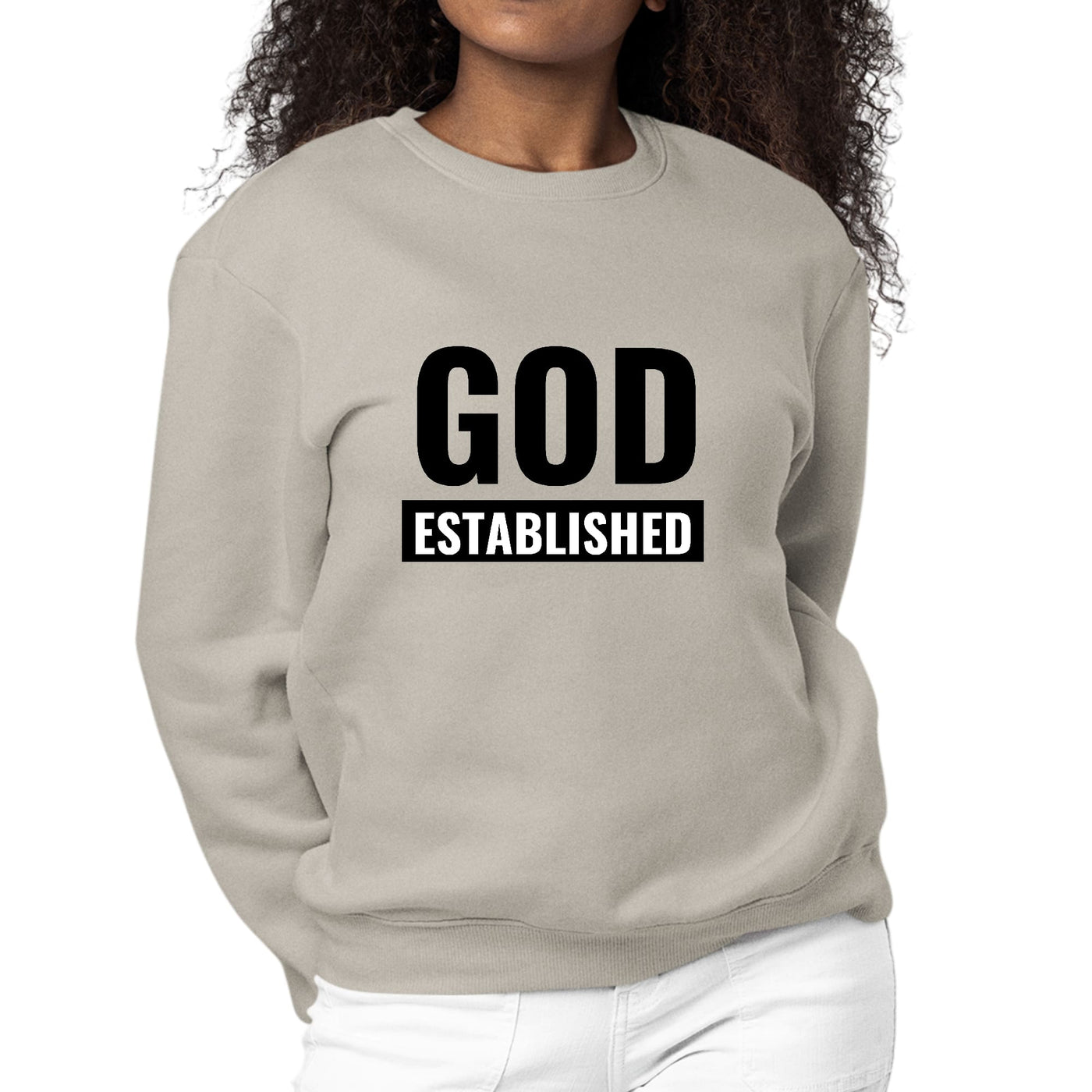 Womens Graphic Sweatshirt God Established - Womens | Sweatshirts