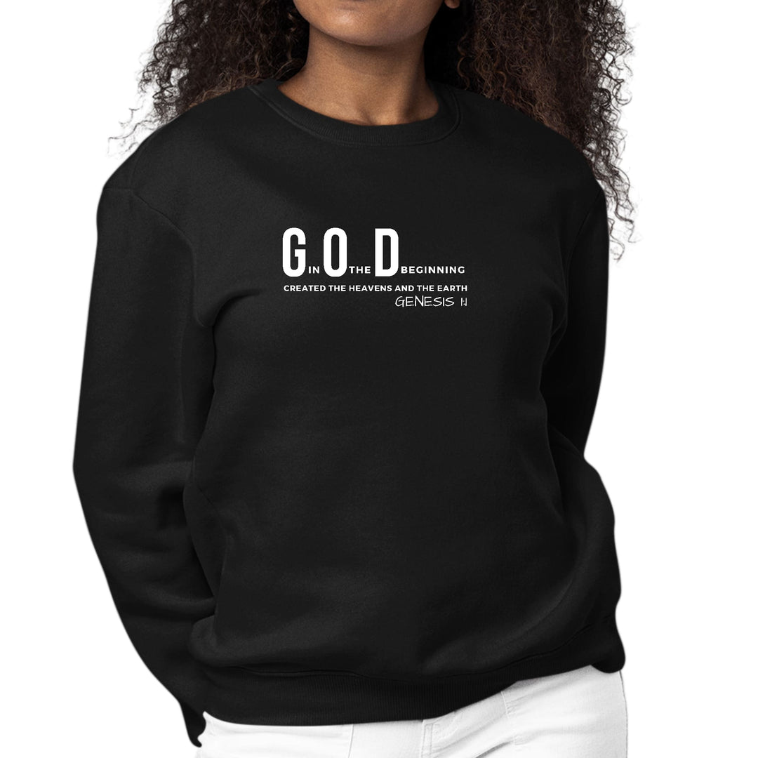 Womens Graphic Sweatshirt God in the Beginning Print - Womens | Sweatshirts