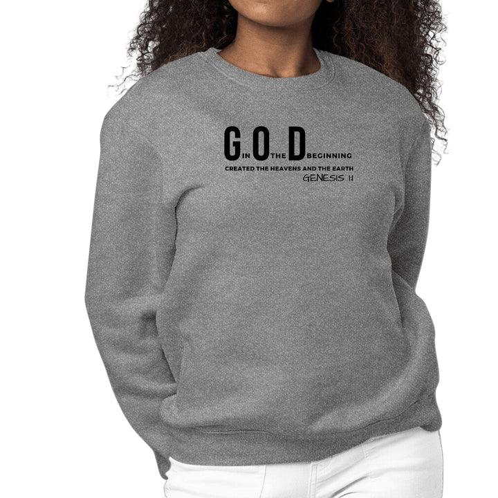 Womens Graphic Sweatshirt God in the Beginning Print - Womens | Sweatshirts