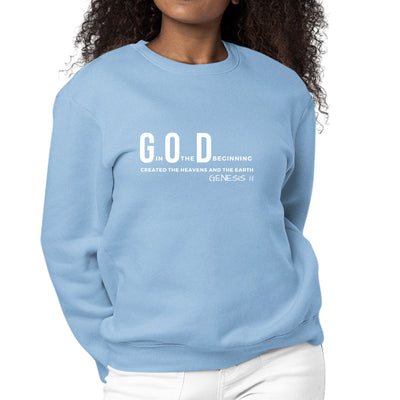 Womens Graphic Sweatshirt God In The Beginning Print - Sweatshirts