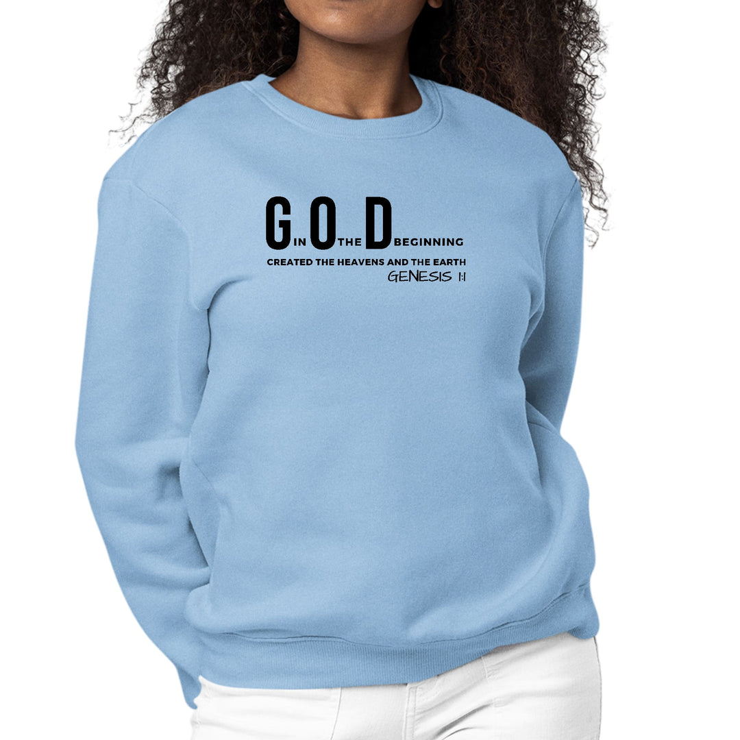 Womens Graphic Sweatshirt God in the Beginning Print - Womens | Sweatshirts