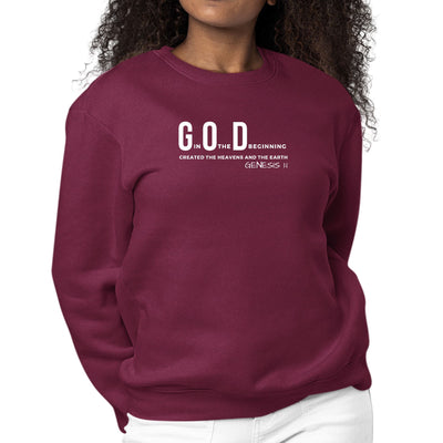 Womens Graphic Sweatshirt God In The Beginning Print - Sweatshirts