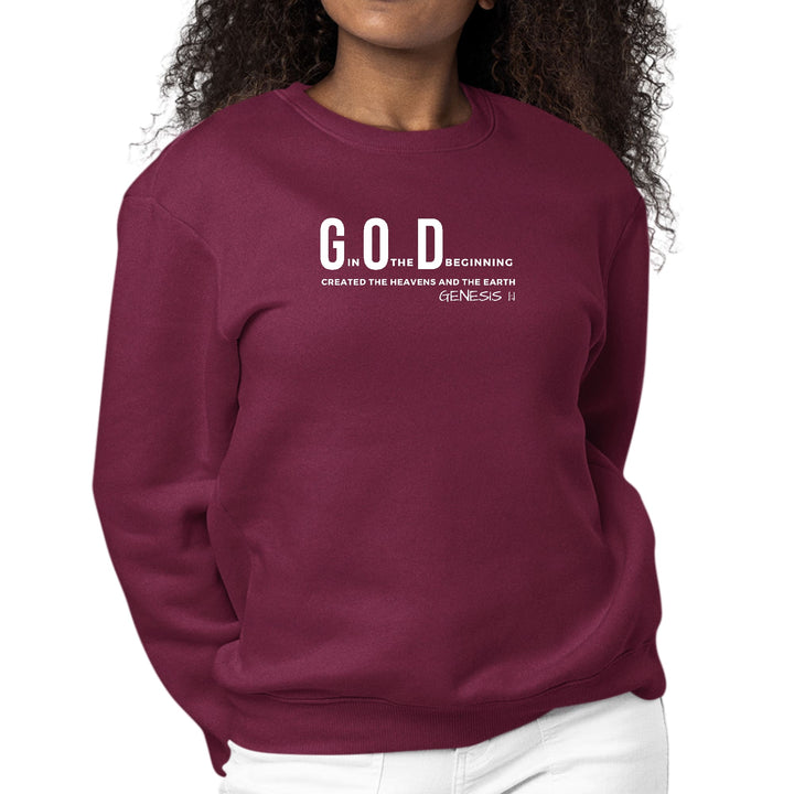 Womens Graphic Sweatshirt God in the Beginning Print - Womens | Sweatshirts