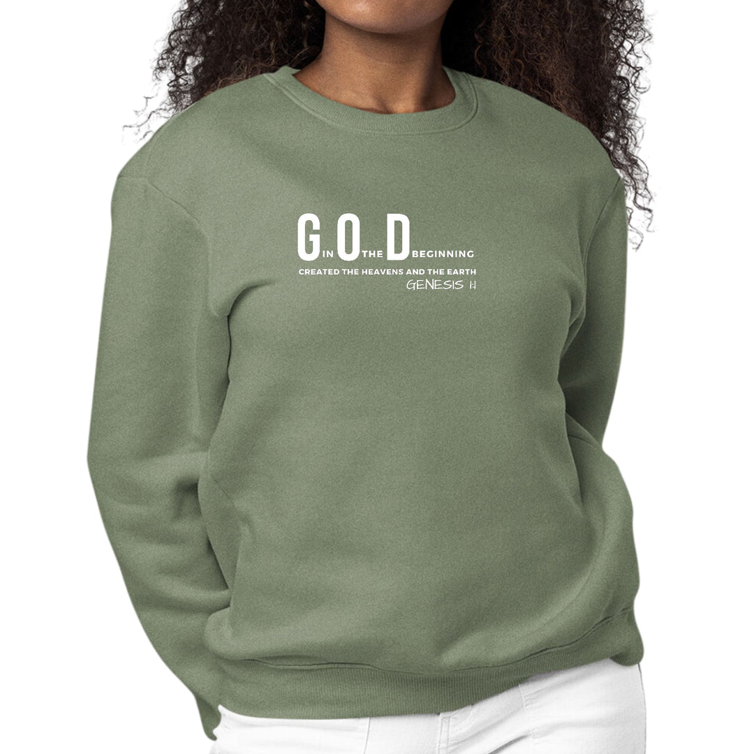 Womens Graphic Sweatshirt God in the Beginning Print - Womens | Sweatshirts