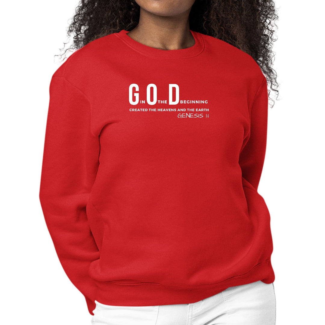 Womens Graphic Sweatshirt God in the Beginning Print - Womens | Sweatshirts