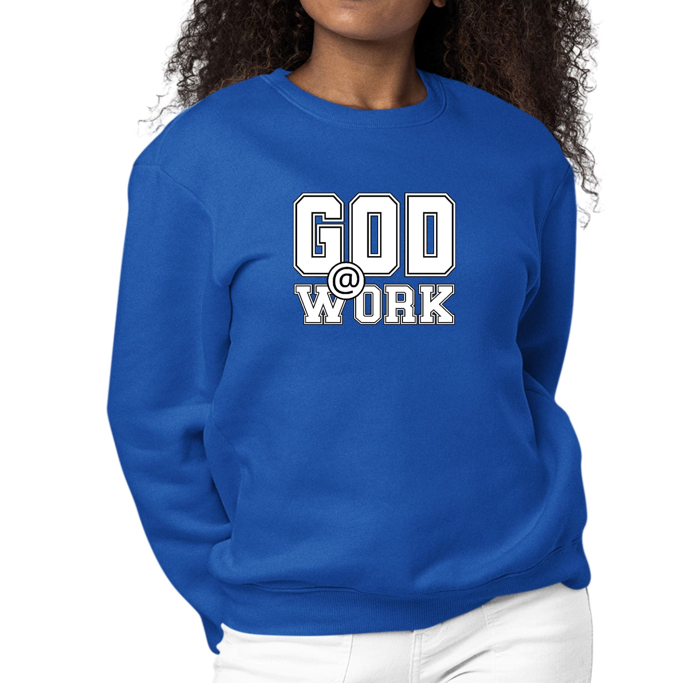 Womens Graphic Sweatshirt God @ Work Print - Womens | Sweatshirts