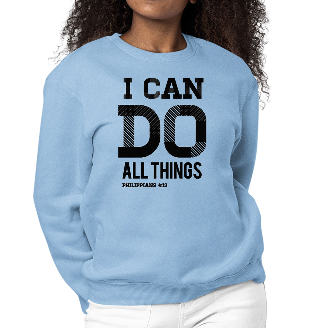 Womens Graphic Sweatshirt i can do All Things Philippians 4:13 Black - Womens