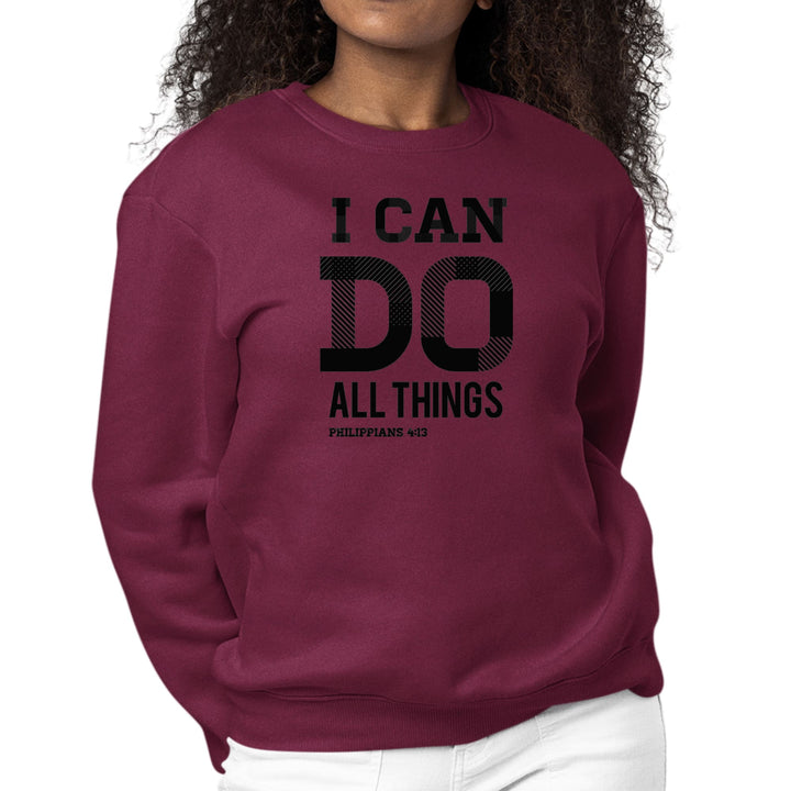 Womens Graphic Sweatshirt i can do All Things Philippians 4:13 Black - Womens