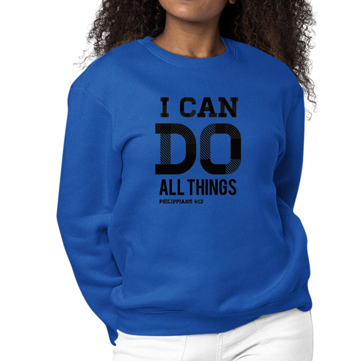 Womens Graphic Sweatshirt i can do All Things Philippians 4:13 Black - Womens