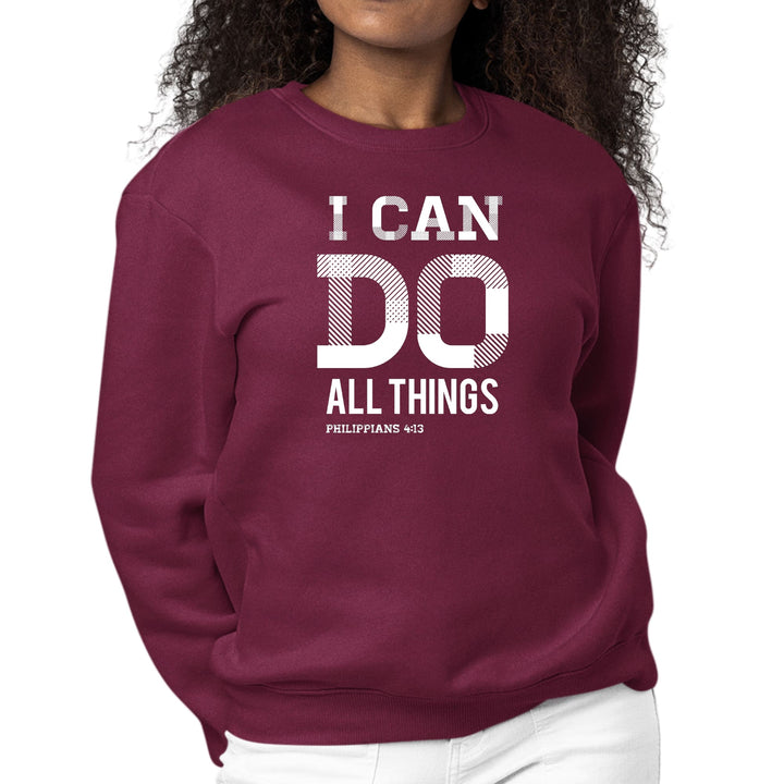 Womens Graphic Sweatshirt i can do All Things Philippians 4:13 - Womens