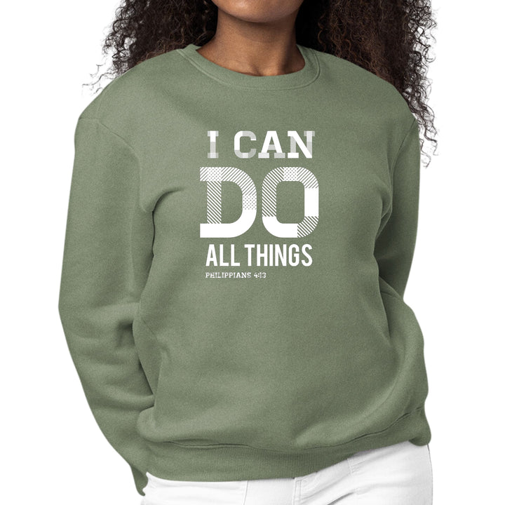 Womens Graphic Sweatshirt i can do All Things Philippians 4:13 - Womens