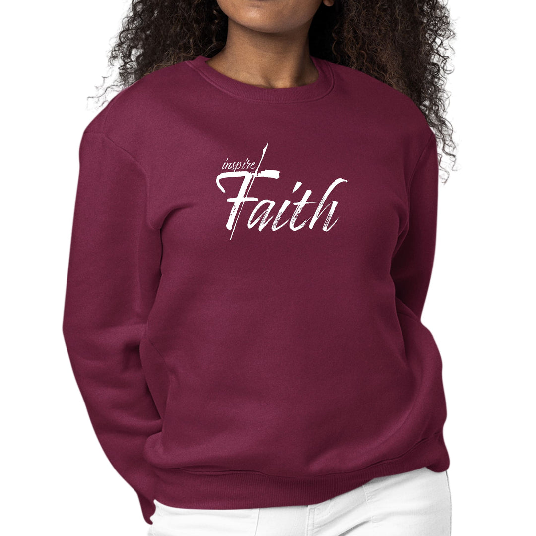 Womens Graphic Sweatshirt Inspire Faith White Print - Womens | Sweatshirts