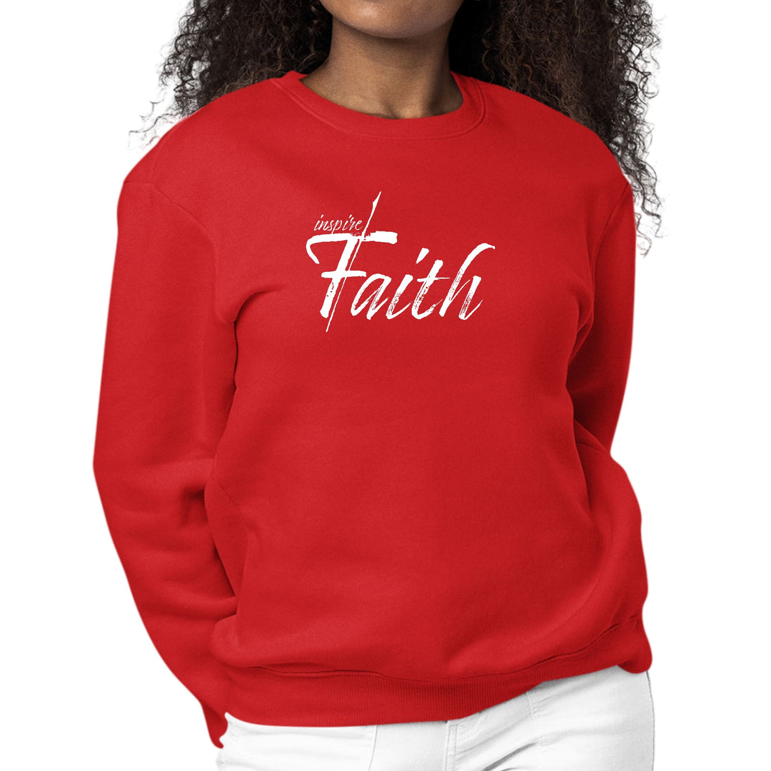 Womens Graphic Sweatshirt Inspire Faith White Print - Womens | Sweatshirts