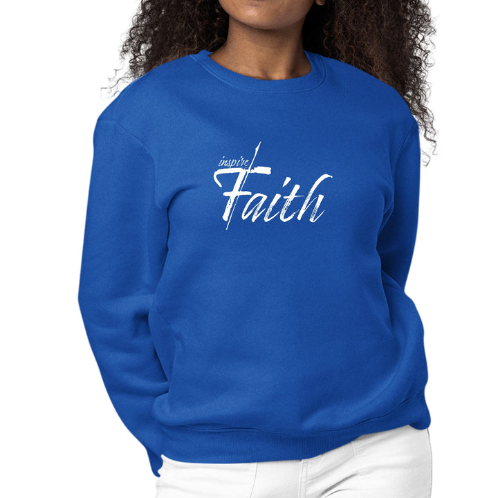 Womens Graphic Sweatshirt Inspire Faith White Print - Womens | Sweatshirts