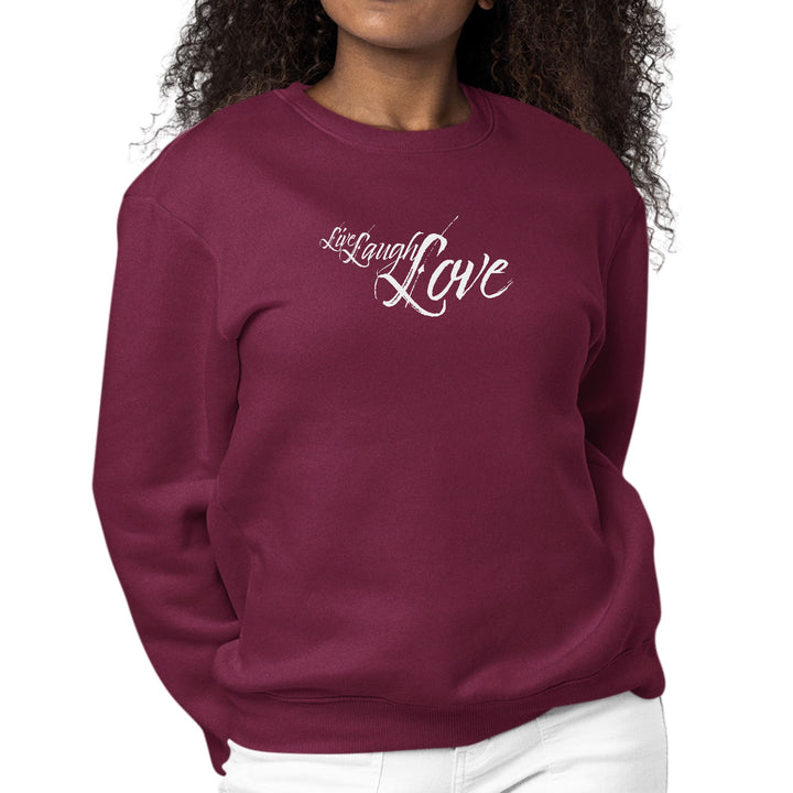 Womens Graphic Sweatshirt Live Laugh Love Light Grey - Womens | Sweatshirts