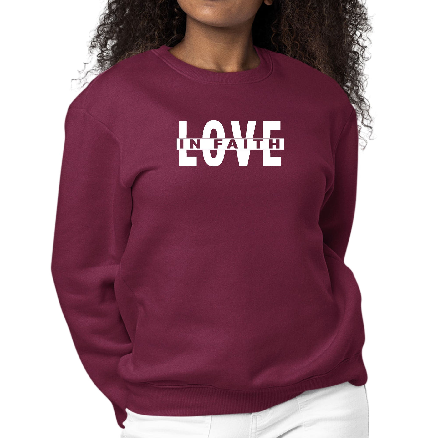 Womens Graphic Sweatshirt Love In Faith - Womens | Sweatshirts