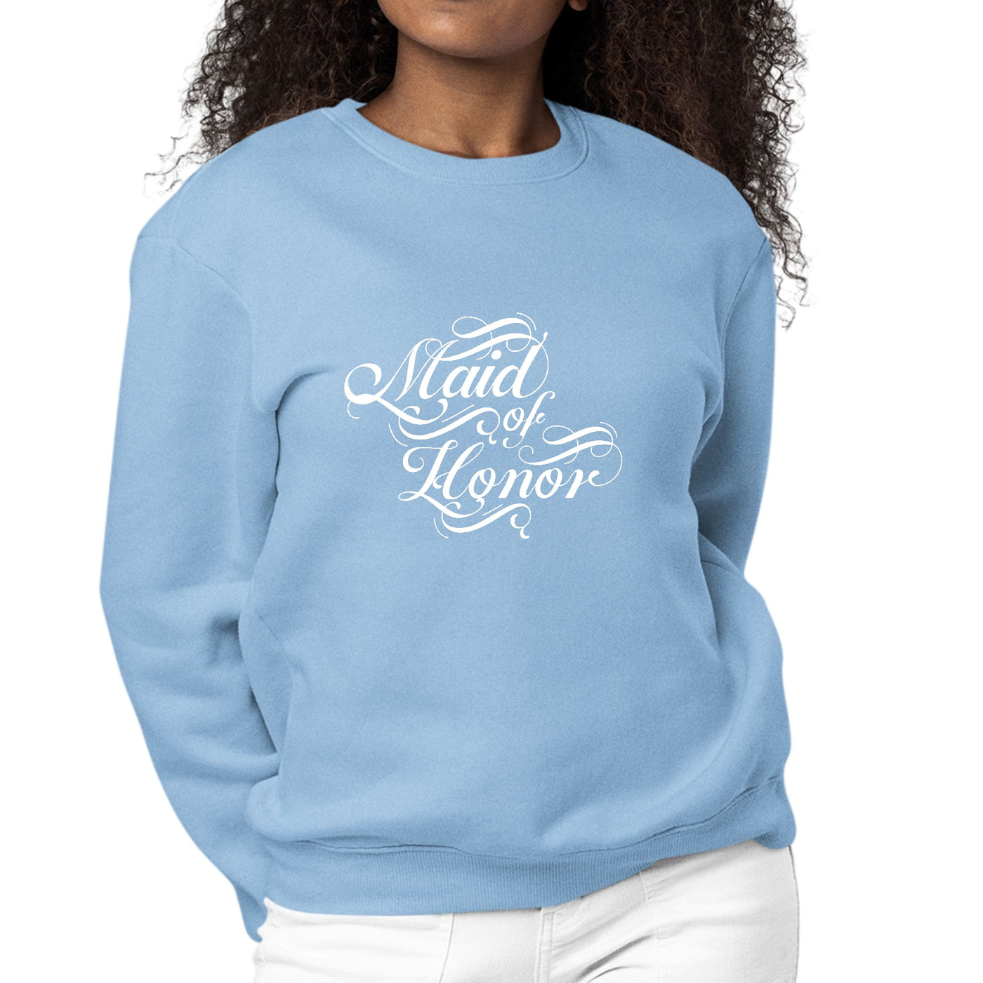 Womens Graphic Sweatshirt Maid Of Honor Wedding Bridal Party - Sweatshirts