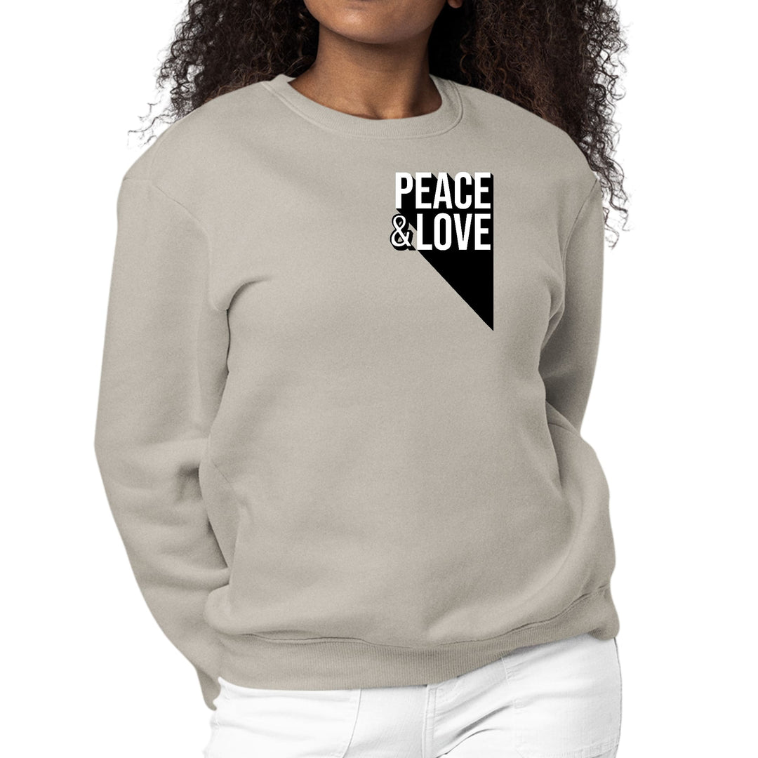 Womens Graphic Sweatshirt Peace and Love Print - Womens | Sweatshirts