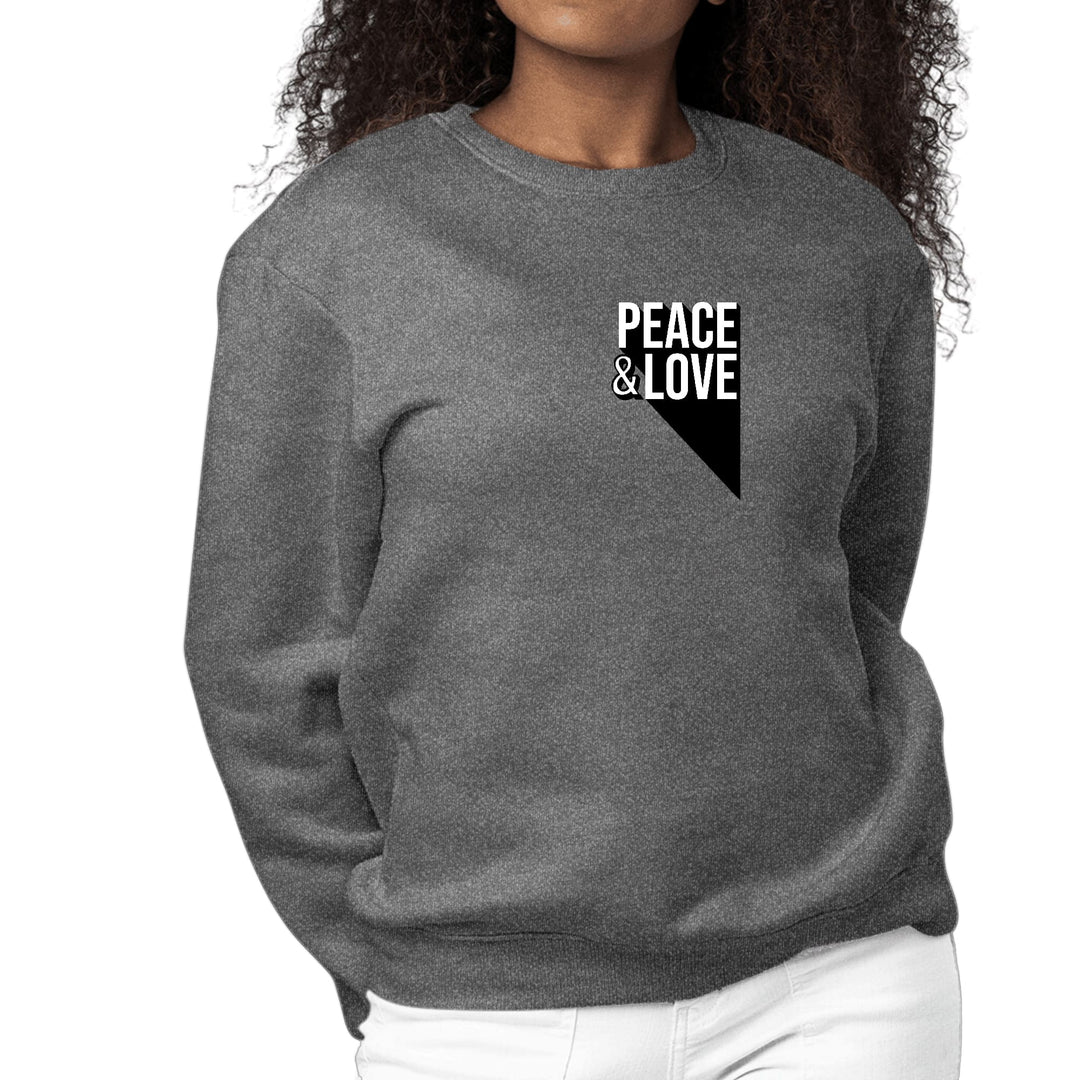 Womens Graphic Sweatshirt Peace and Love Print - Womens | Sweatshirts